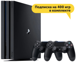 Игровая приставка Sony PlayStation 4 Pro + подписка Deluxe (400 игр) в аренду